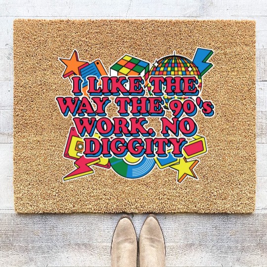 Like the 90s Work Retro 1990 Vintage Music Songs P Coir Doormats