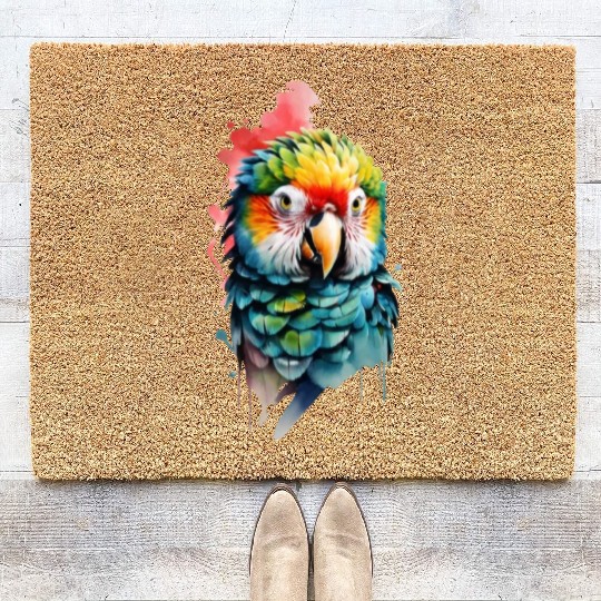 Macaw, Budgie Cockatoo, Parrot Flock Coir Doormats