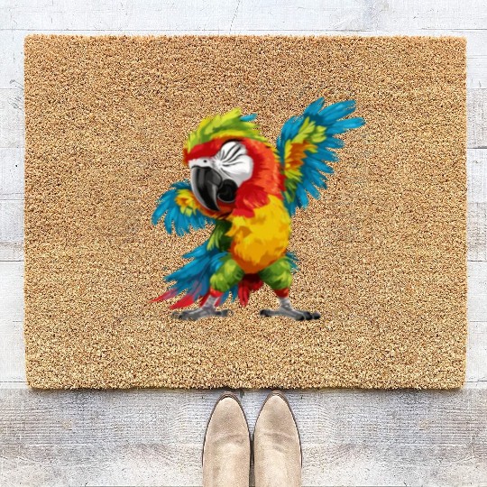 Macaw Parrot for a Bird Lover Animal Lover Coir Doormats