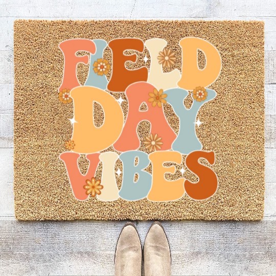 Field Day Vibes Outdoor Sunshine Flowers Coir Doormats