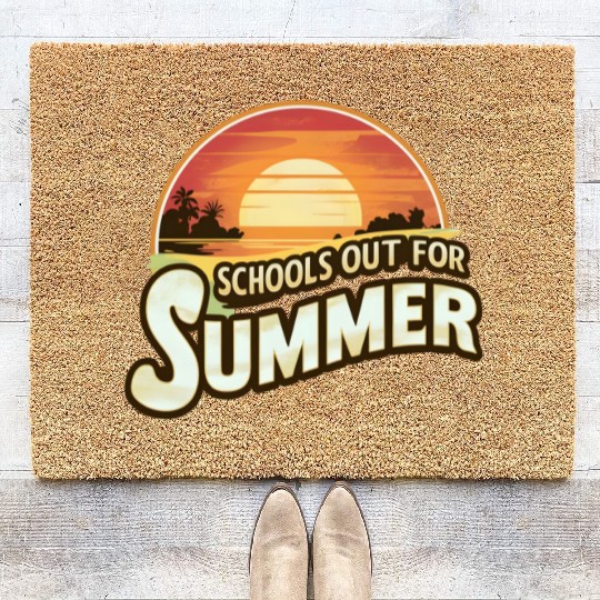 Retro Schools Out For Summer Last Day Of School Coir Doormats