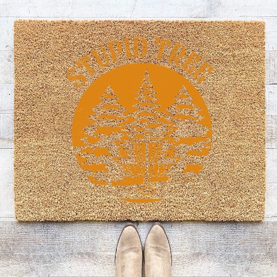 Stupid Tree Disc Golf Frisbee Coir Doormats