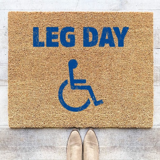 Leg Day Funny Handicap Workout and Gym Coir Doormats