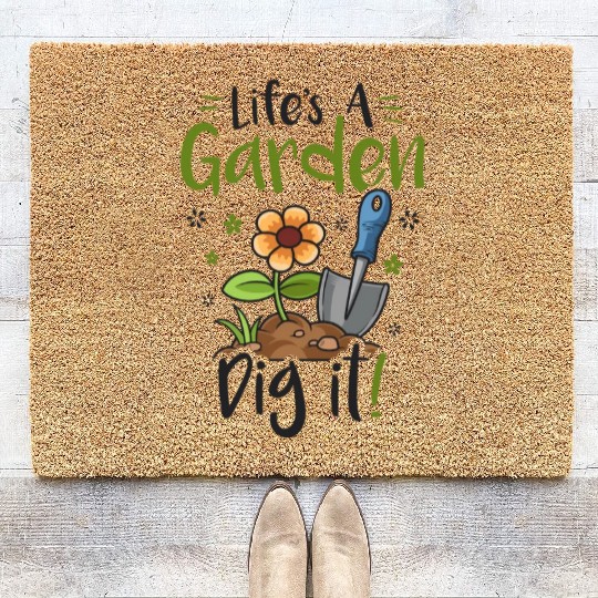 Life's A Garden Dig it Gardening for Women Light Coir Doormats