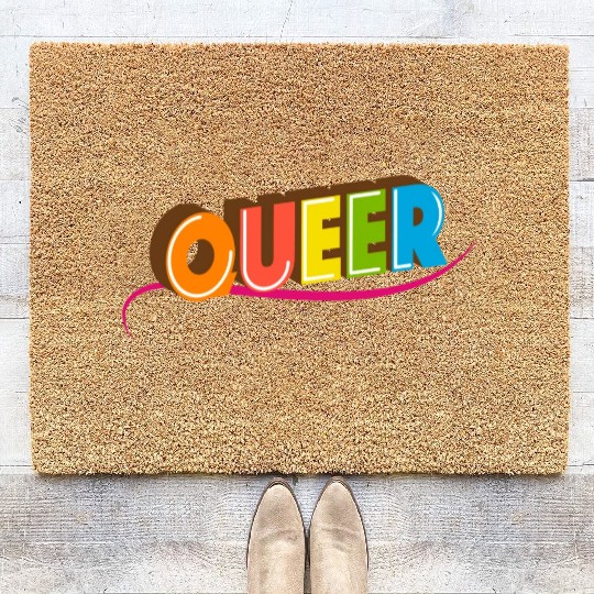 Queer Typo for Pride Month Equal Rights LGBTQ Coir Doormats