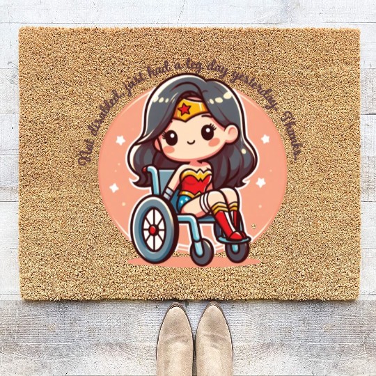 Gym girl leg day not disabled Coir Doormats