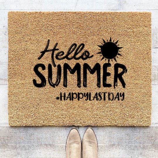Hello Summer Happy Last Day Of School Teacher Coir Doormats