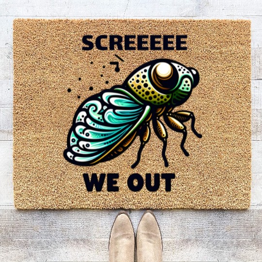 Funny Cicada Quote We Out Cicada Coir Doormats