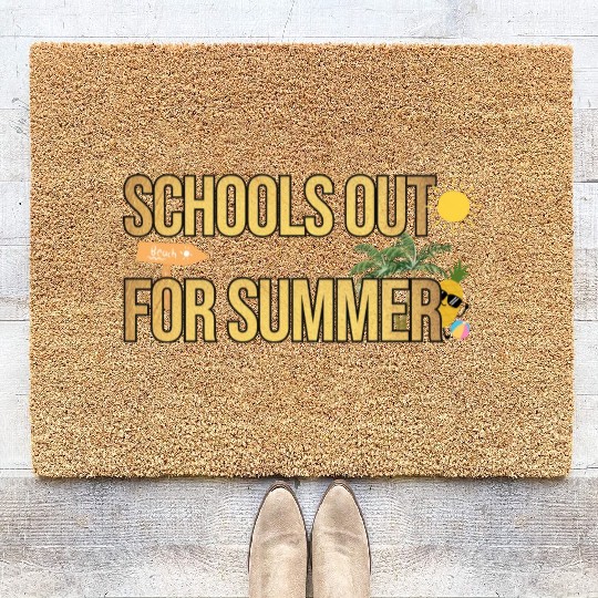 Schools Out For Summer Teacher Coir Doormats