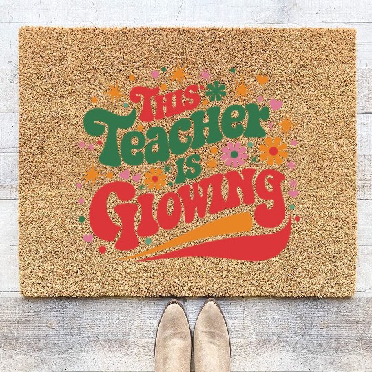 This Teacher Is Glowing Coir Doormats