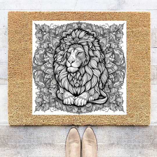 Lion Mandala Coir Doormats