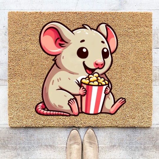 Mouse Rat Cinema Night Popcorn Movie Coir Doormats