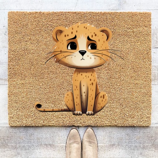 Little but Wild Cutie Cheetah Coir Doormats