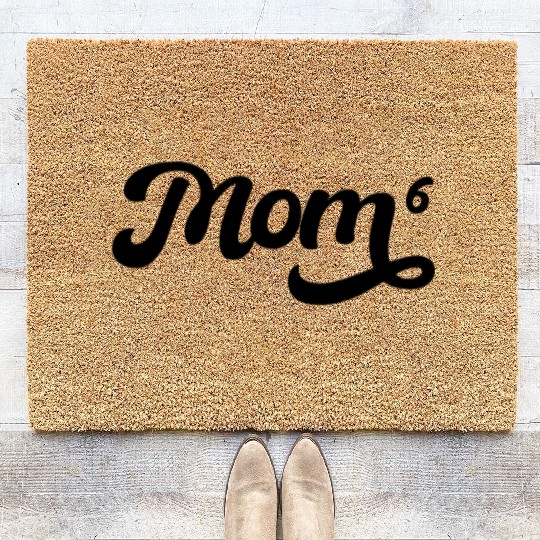 Mom Of Six Mother's Day Mom Squared Mothers Day Coir Doormats