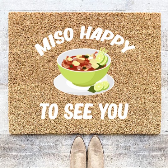 Miso Happy To See You Asian Chinese Cuisine Coir Doormats