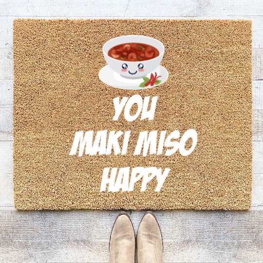 You Maki Miso Happy Asian Chinese Cuisine Coir Doormats