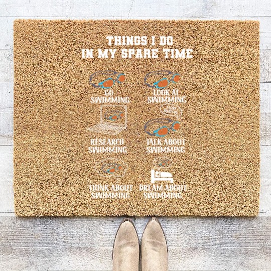 Things I Do In My Spare Time Swimming Pool Sports Coir Doormats