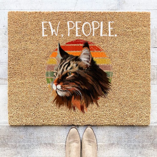 Maine Cat Womens Ew People meowy cat lovers Coir Doormats
