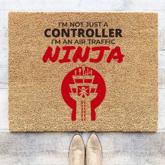 Air Traffic Controller ATC Aviation Ninja Airplane Coir Doormats