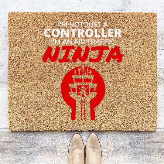 Air Traffic Controller ATC Aviation Ninja Airplane Coir Doormats