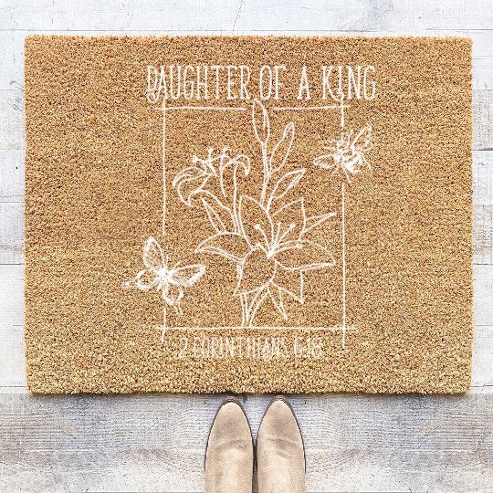 Religious Christian Faith Daughter of a King Coir Doormats