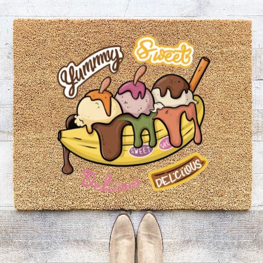 banana split-Delicious sweet Coir Doormats