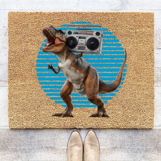 Vintage T-Rex Boombox Coir Doormats
