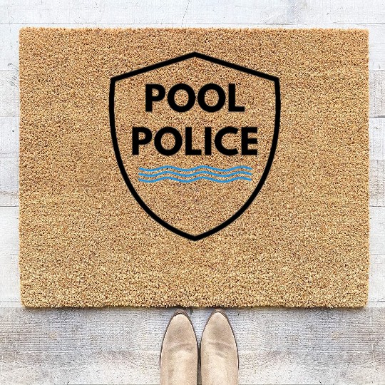 Pool Police Lifeguard Swimming Funny Coir Doormats