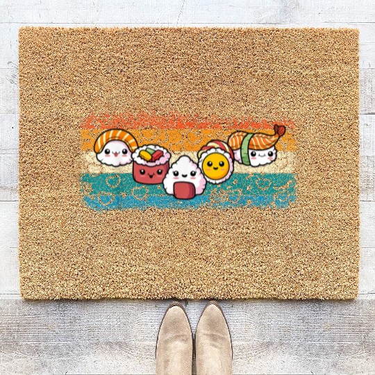 Japanese Food Lover Sushi Couple For Men Women R Coir Doormats