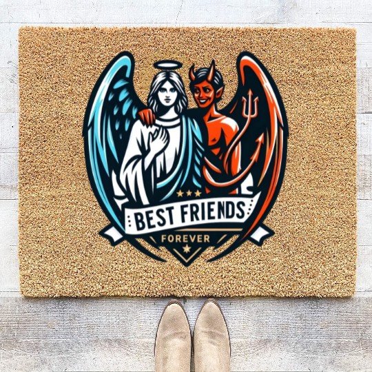 Best Friends Forever: Angel & Devil Coir Doormats