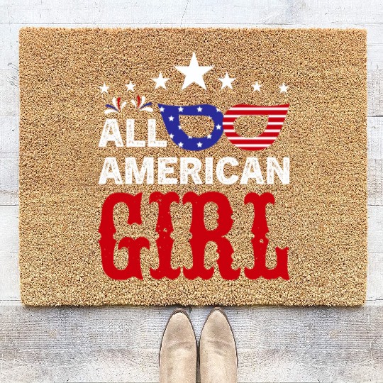 All American girl US Independent day Coir Doormats