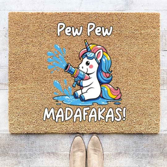 Funny | Hilarious Gift Idea | Pew Pew Madafakas Coir Doormats