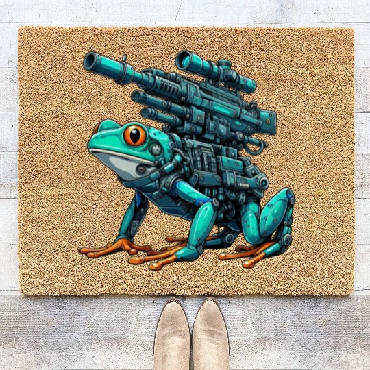 Frog Robot Mech Cyborg Future Coir Doormats