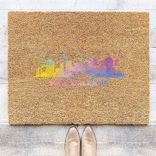 New Orleanian Skyline New Orleans Coir Doormats