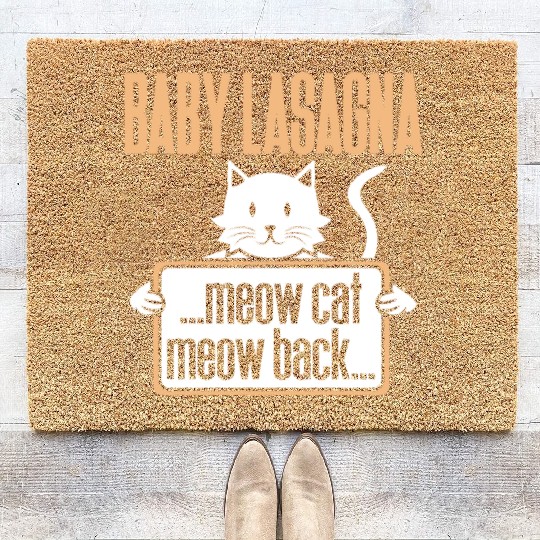 Baby Lasagna meow cat meow back Coir Doormats