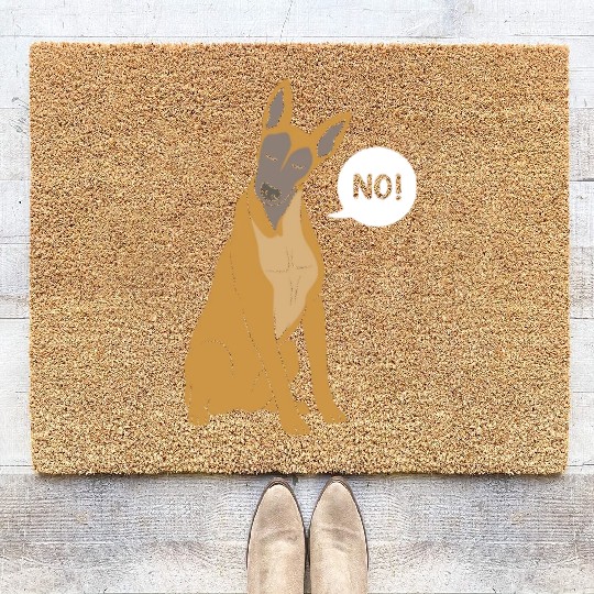 Funny Dog Saying No Dog Training Belgian Malinois Coir Doormats