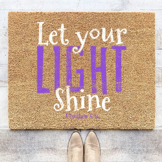 Faith Over Fear Inspirational Christian Design Coir Doormats