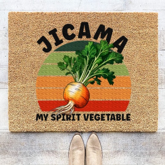 Jicama Spirit Vegetable Vegetarian Food Lover Coir Doormats