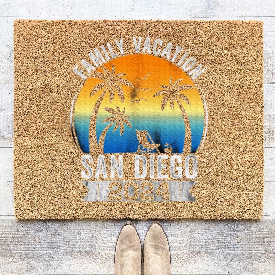Family Vacation 2024 San Diego Summer Matching Coir Doormats