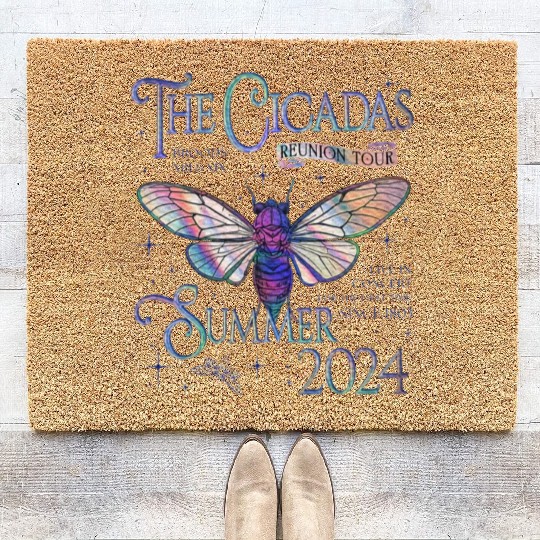 Cicada Nature Lover The Cicadas Reunion Tour Coir Doormats