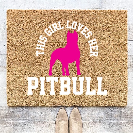 Pitbull Girl Unique Artwork Design Collection Coir Doormats