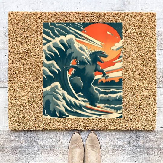 Japanese Monster Kaiju Funny Art Coir Doormats