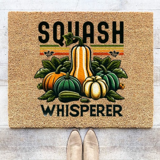 Squash Whisperer Gardener Vegetable Gardening Coir Doormats