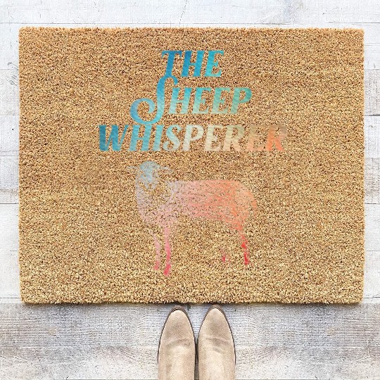 Sheep Art For Lamb Farmer Animal Sheep Lover Coir Doormats