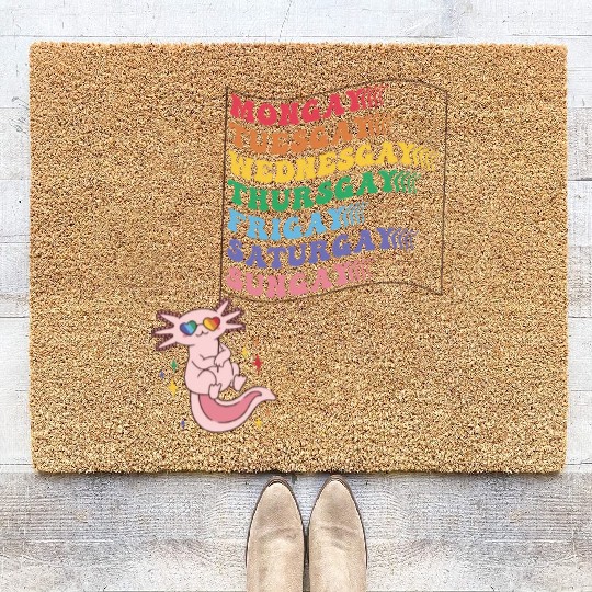 Cute Pride LGBTQ Axolotl - Dare to be Yourself Coir Doormats