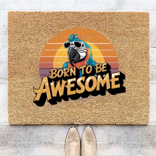 Macaw Parrot for a Bird Lover Animal Lover Coir Doormats