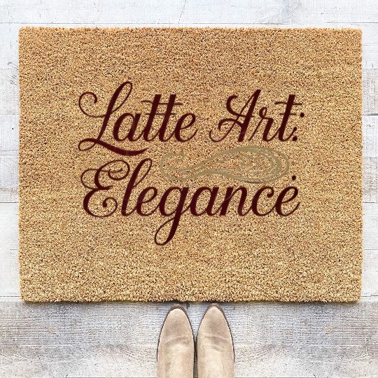 Latte Art Elegance Design - Stylish Coffee Wear Coir Doormats