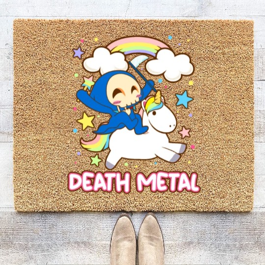 Goth Rock Satan Unicorn Festivals Death Metal Coir Doormats