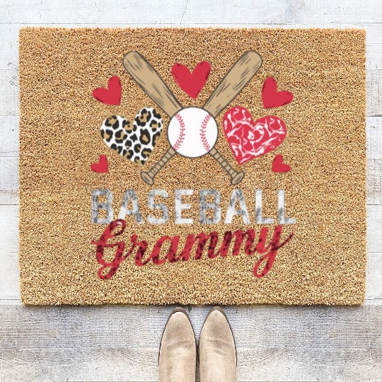 Baseball Grandma Grandmother Grandparents Day Coir Doormats