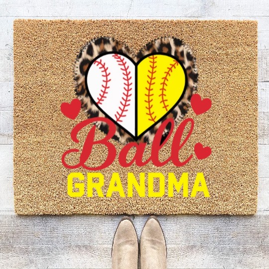 Baseball Grandma Grandmother Grandparents Day Coir Doormats